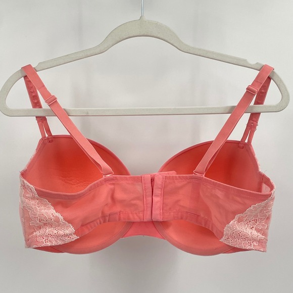 Torrid 40DD Coral Lace Demi Bra Bow Accents Adjustable Straps - Picture 3 of 7